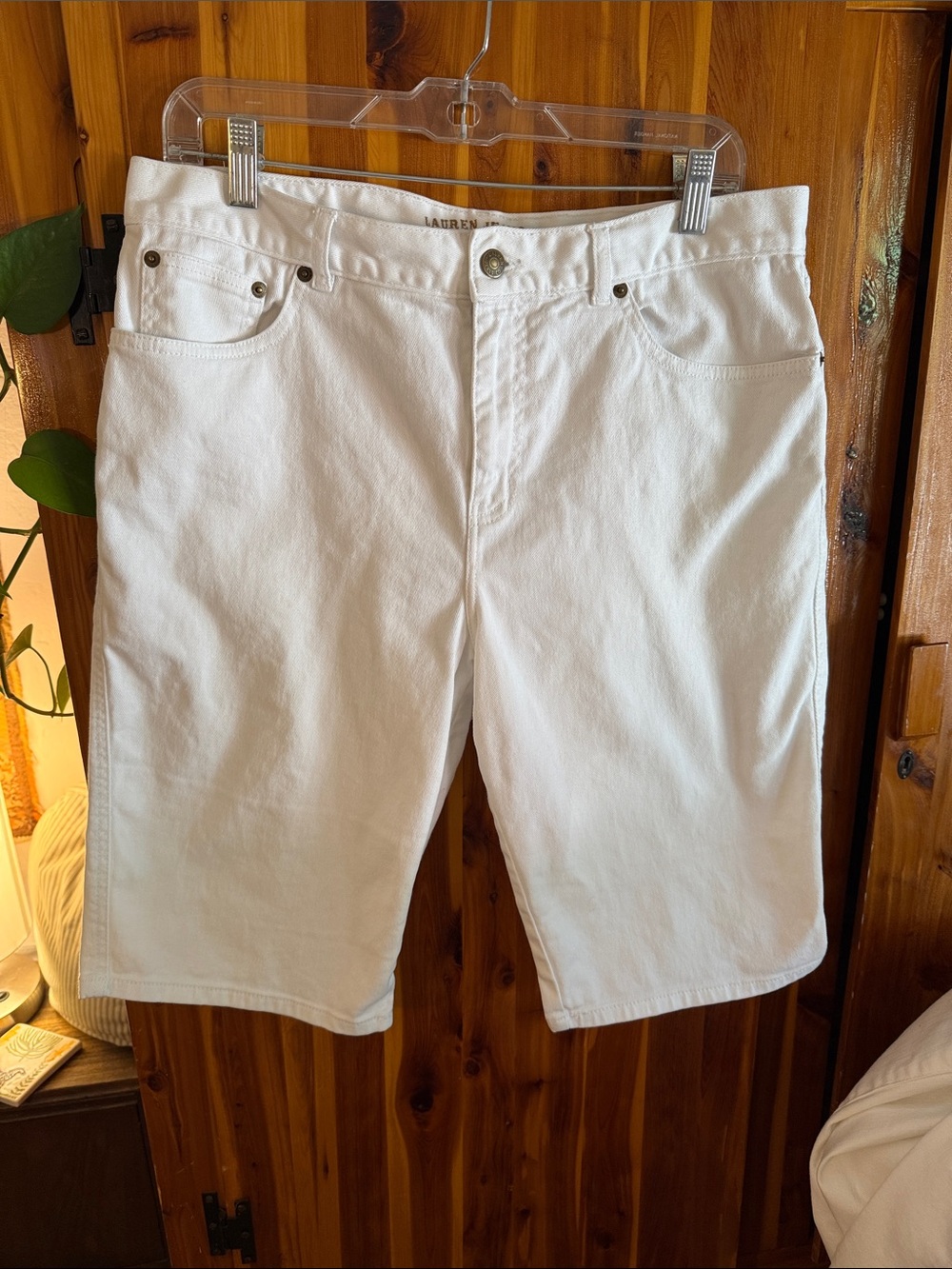 Lauren Jeans Co by Ralph Lauren White Women’s Flat Front Denim Shorts